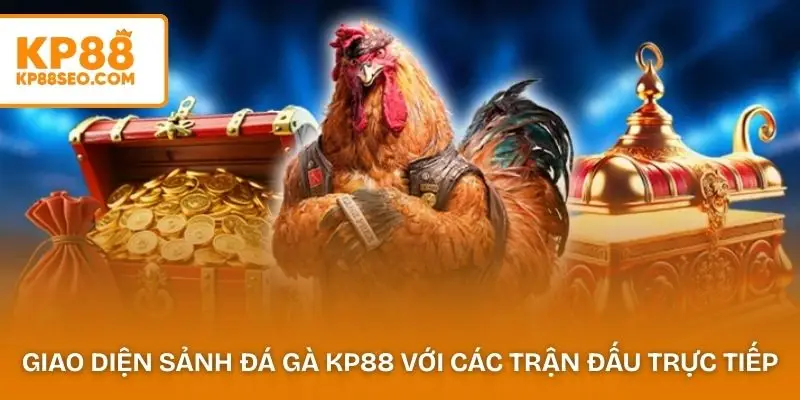 Giao diện sảnh đá gà KP88 với các trận đấu trực tiếp